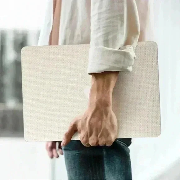 Hard Shell Case for MacBook Pro 13" with Keyboard Cover Beige Textured Slim New - Picture 12 of 12